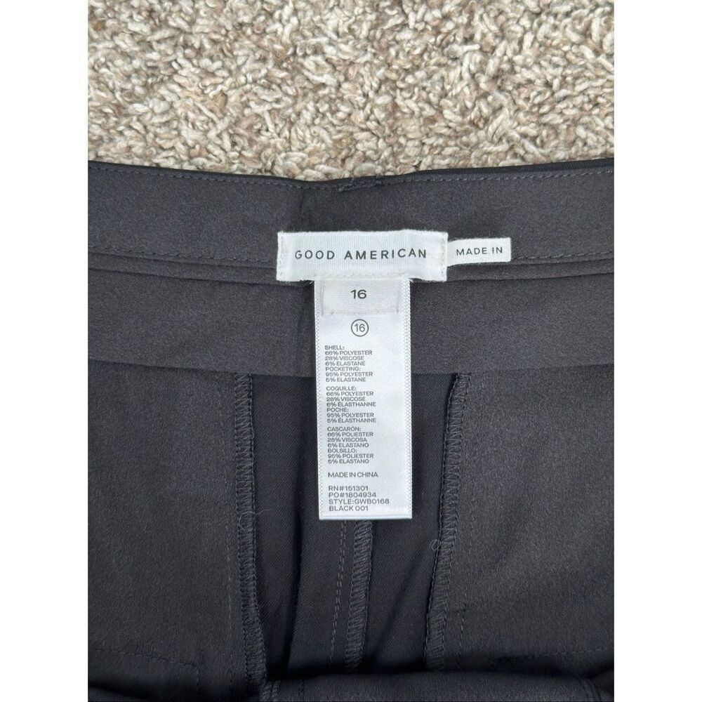 Good American Luxe Suiting Column Pleated Wide Leg Trousers Pants Flowy Size 16 - Picture 4 of 16